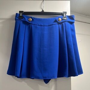 Zara Blue Pleated Mini Skater Skort